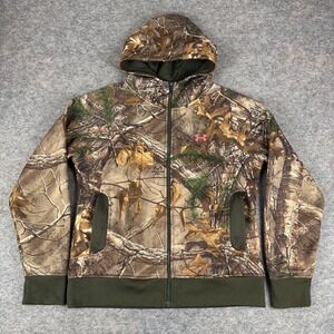 Under Armour Cold Gear Full Zip Hooded Jacket Realtree Xtra Camo Womens Medium M
